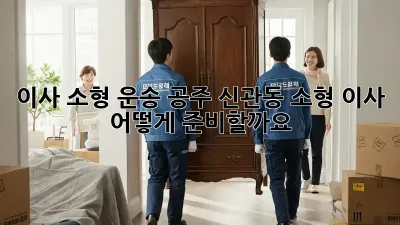 이사 소형 운송: 공주 신관동 소형 이사, 어떻게 준비할까요?